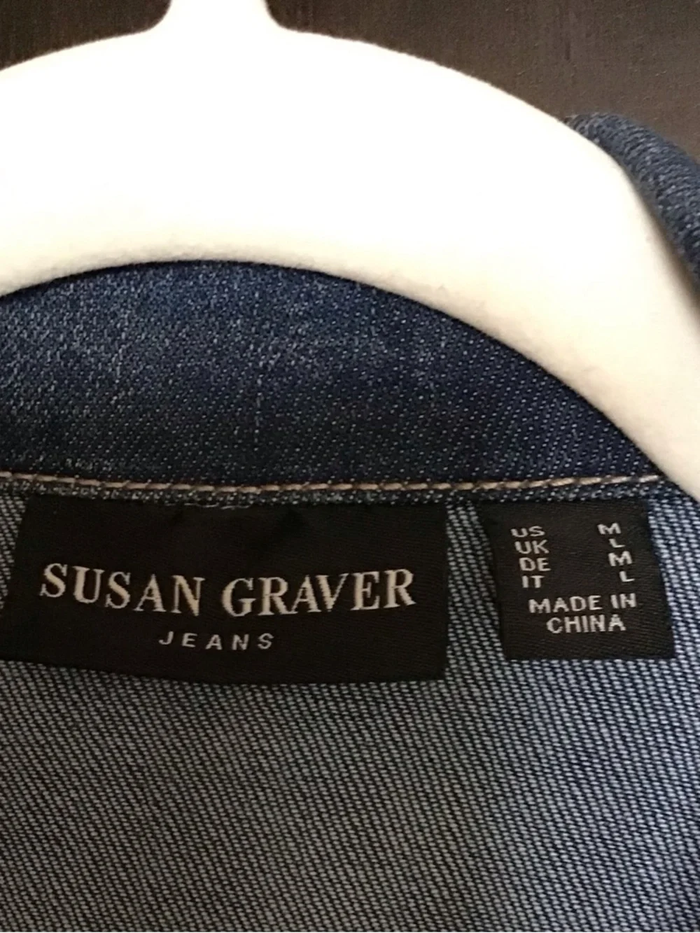 Susan Graver Dark Blue Denim Jacket - Picture 2 of 8